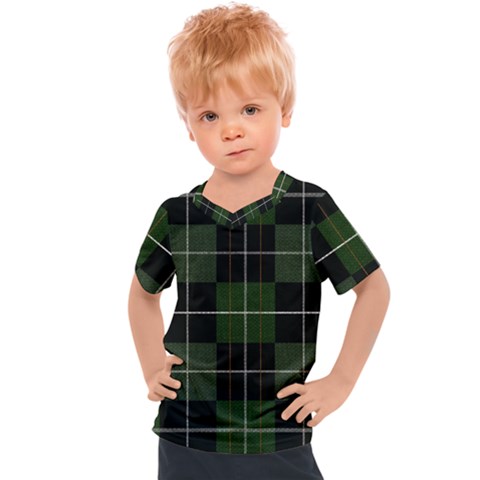 Modern Green Plaid Kids  Sports Tee by ConteMonfrey