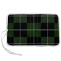 Modern Green Plaid Pen Storage Case (M) View1