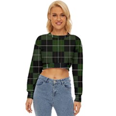 Modern Green Plaid Lightweight Long Sleeve Sweatshirt by ConteMonfrey