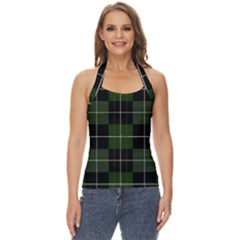 Modern Green Plaid Basic Halter Top by ConteMonfrey