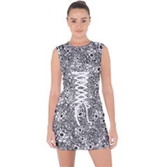 Weird Cute Fantasy Monsters Motif Pattern Lace Up Front Bodycon Dress by dflcprintsclothing