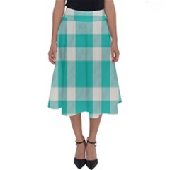 Turquoise Small Plaids  Perfect Length Midi Skirt by ConteMonfrey