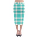 Turquoise small Plaids  Midi Pencil Skirt View1