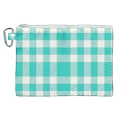 Turquoise Small Plaids  Canvas Cosmetic Bag (xl) by ConteMonfrey