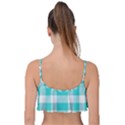 Turquoise small Plaids  Frill Bikini Top View2