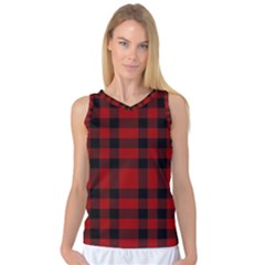 Red And Black Plaids Women s Basketball Tank Top by ConteMonfrey