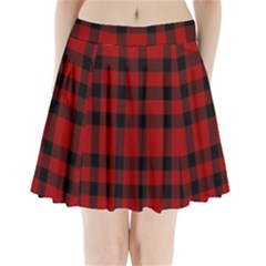 Red And Black Plaids Pleated Mini Skirt by ConteMonfrey