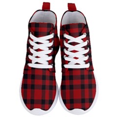 Red And Black Plaids Women s Lightweight High Top Sneakers by ConteMonfrey