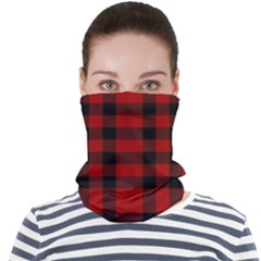 Red And Black Plaids Face Seamless Bandana (adult) by ConteMonfrey