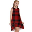 Red and black Plaids Kids  Frill Swing Dress View3