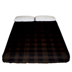 Brown And Black Small Plaids Fitted Sheet (king Size) by ConteMonfrey