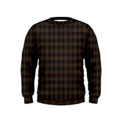 Brown And Black Small Plaids Kids  Sweatshirt by ConteMonfrey