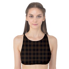 Brown And Black Small Plaids Tank Bikini Top by ConteMonfrey