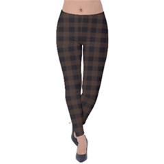 Brown And Black Small Plaids Velvet Leggings by ConteMonfrey