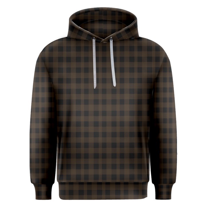 Brown and black small plaids Men s Overhead Hoodie