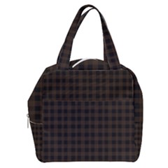 Brown And Black Small Plaids Boxy Hand Bag