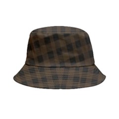 Brown And Black Small Plaids Bucket Hat by ConteMonfrey