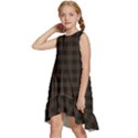 Brown and black small plaids Kids  Frill Swing Dress View2