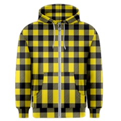 Yellow Plaids Straight Men s Zipper Hoodie by ConteMonfrey