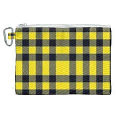 Yellow Plaids Straight Canvas Cosmetic Bag (xl) by ConteMonfrey