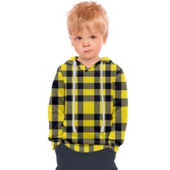 Yellow Plaids Straight Kids  Overhead Hoodie by ConteMonfrey