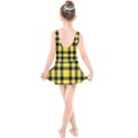 Yellow Plaids Straight Kids  Skater Dress Swimsuit View2