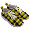 Yellow Plaids Straight Kids Athletic Shoes View3