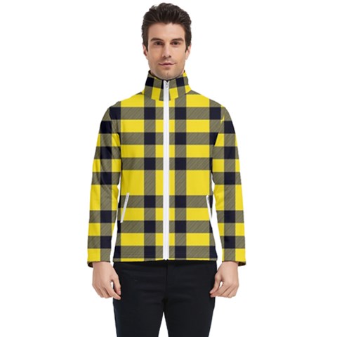 Yellow Plaids Straight Men s Bomber Jacket by ConteMonfrey