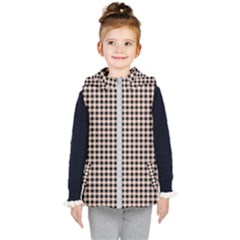 Purple Black Small Plaids Kids  Hooded Puffer Vest by ConteMonfrey