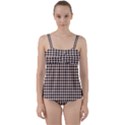 Purple black small plaids Twist Front Tankini Set View1