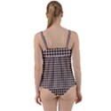 Purple black small plaids Twist Front Tankini Set View2