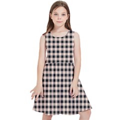 Purple Black Small Plaids Kids  Skater Dress by ConteMonfrey