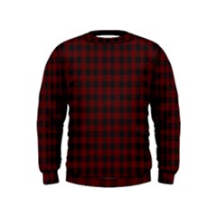 Black Red Small Plaids Kids  Sweatshirt by ConteMonfrey