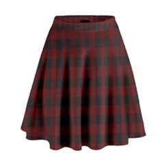 Black Red Small Plaids High Waist Skirt by ConteMonfrey