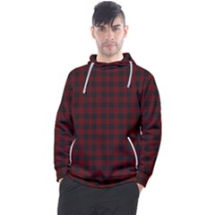 Black Red Small Plaids Men s Pullover Hoodie by ConteMonfrey