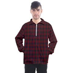 Black Red Small Plaids Men s Half Zip Pullover by ConteMonfrey