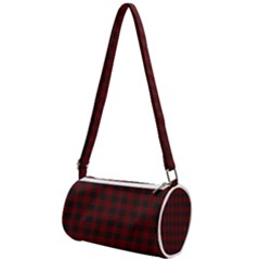 Black Red Small Plaids Mini Cylinder Bag by ConteMonfrey