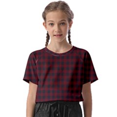 Black Red Small Plaids Kids  Basic Tee by ConteMonfrey