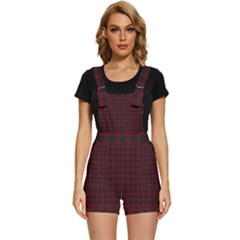 Black Red Small Plaids Short Overalls by ConteMonfrey