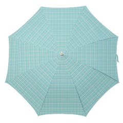 Turquoise Small Plaids Lines Straight Umbrellas