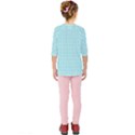 Turquoise Small Plaids Lines Kids  Quarter Sleeve Raglan Tee View2