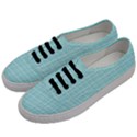 Turquoise Small Plaids Lines Men s Classic Low Top Sneakers View2