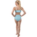 Turquoise Small Plaids Lines Tied Up Two Piece Swimsuit View2