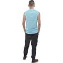 Turquoise Small Plaids Lines Men s Regular Tank Top View2