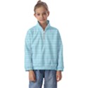 Turquoise Small Plaids Lines Kids  Half Zip Hoodie View1