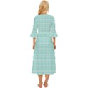 Turquoise Small Plaids Lines Midsummer Wrap Dress View4