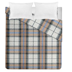 Cute Blue Grey White Plaids Duvet Cover Double Side (queen Size) by ConteMonfrey