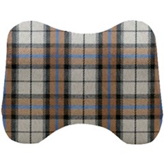 Cute Blue Grey White Plaids Head Support Cushion by ConteMonfrey