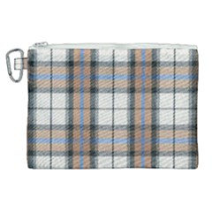 Cute Blue Grey White Plaids Canvas Cosmetic Bag (xl) by ConteMonfrey