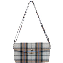 Cute Blue Grey White Plaids Removable Strap Clutch Bag by ConteMonfrey